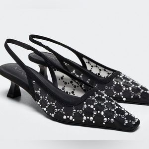 Mango rhinestone heels